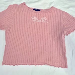 Crop Knitter “Love” Shirt